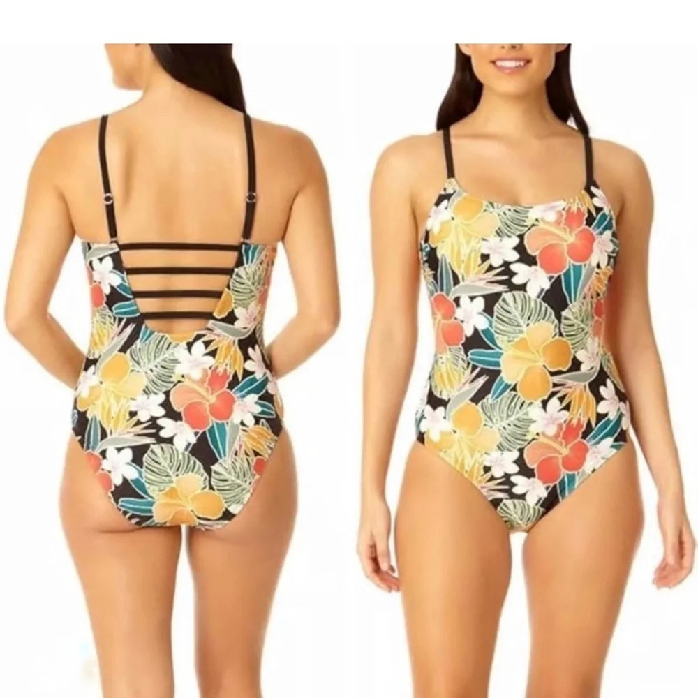 Hurley Floral One Piece Swimsuit Size S